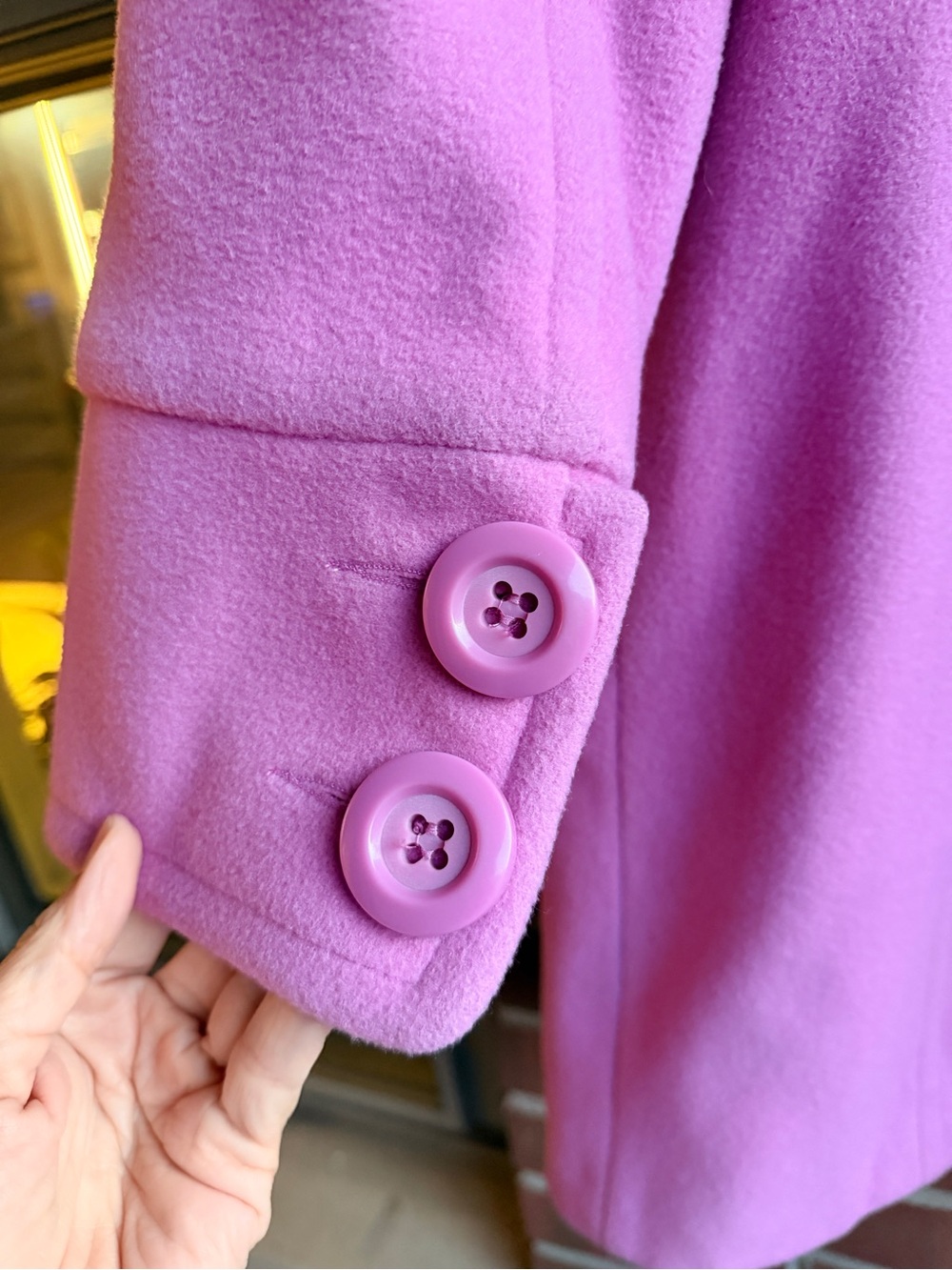 Anne Klein Pink Wool-Blend Car Coat - Picture 8 of 14